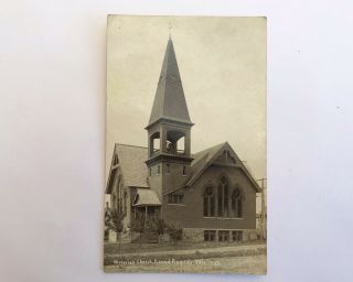 Azo Real Photo Postcard Of Moravian Church In Grand Rapids,  Wisconsin