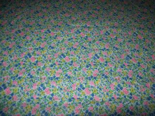 2 2/3 Yd Vintage Seersucker? Cotton Fabric Floral Pastel Fabric 44 " Wide