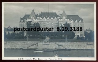 3188 - Victoria Bc 1930s Cpr Empress Hotel.  Real Photo Postcard By Trio