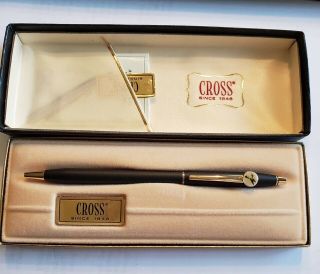 Cross Ballpoint Pen Classic Black 23k Gold Trim Box Case Hummingbird