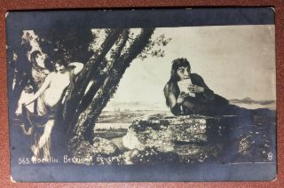 Tsarist Russia Postcard 1909s Nude Witch Mermaid.  Goat Leg Favn Magic Music