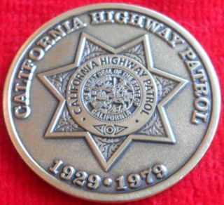CALIFORNIA HIGHWAY PATROL 50TH ANNIVERSARY CHALLENGE COIN CHP (POLICE LAPD FBI 2