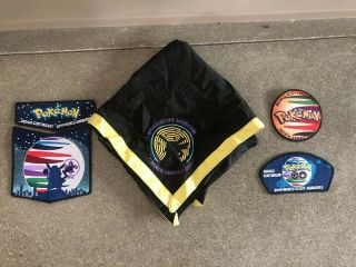 Boy Scout 2019 World Jamboree Pokemon Indigo Contingent Patch Set,  Round