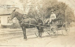 C.  1908 Rppc Horse Delivery Wagon,  Mount Vernon,  Il.  Postcard P165