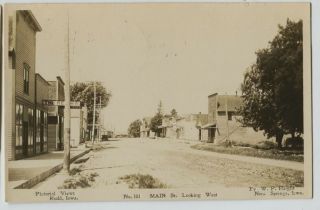 1908 Rudd Iowa Street Scene Real Photo Postcard Rppc W P Haight Photographer