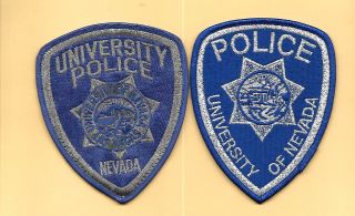 Nevada - 2 University Of Nevada Campus Police Dept - Reno,  Nev - Metallic Thread -