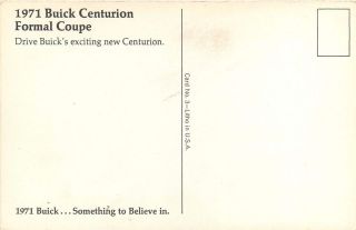 1971 Buick Centurion Formal Coupe Advertising Car Automobile Postcard 2