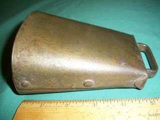 Antique / Vintage Riveted 5 ½” Cow / Goat Bell W/iron Clapper
