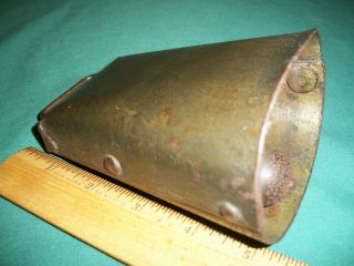 Antique / Vintage Riveted 5 ½” Cow / Goat Bell w/Iron Clapper 3