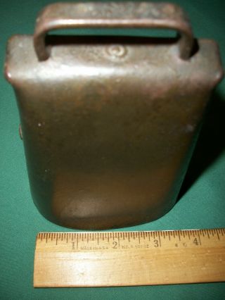 Antique / Vintage Riveted 5 ½” Cow / Goat Bell w/Iron Clapper 7