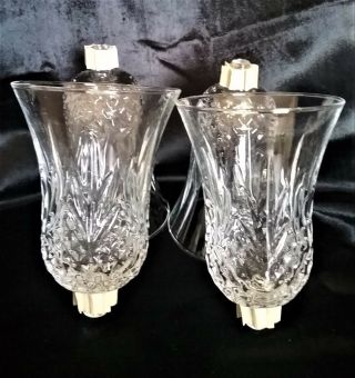 4 Home Interior Homco Diamond Cathedral Clear Glass Votive Cups 5 1/2 "