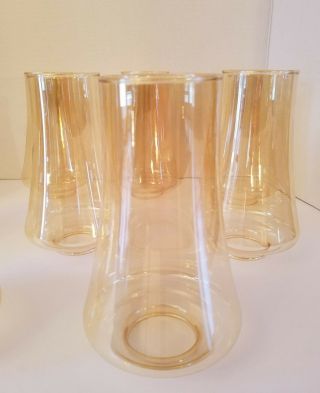 Vtg Amber Smoked Glass Chandelier Chimney Light Shades Replacements 2 " Fitter