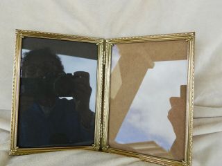 Vintage Hinged 5 " X 7 " Brass Metal Photo/picture Double Frame Classic Design