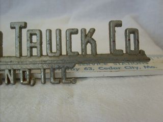 FIRE FIGHTER TRUCK CO ADVERTISING NAME PLATE EMBLEM ROCK ISLAND,  ILL AUTOMOBILIA 4