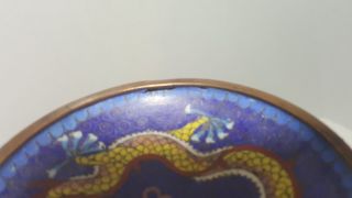Cloisonne Plate with 5 Claw Dragon Chinese 3.  75 