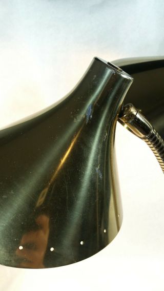 Mid Century Modern Vintage Brass Double Gooseneck Desk Table Bending Lamp MCM 5