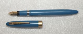 Vintage Sheaffer Admiral Snorkel Fountain Pen Blue 14k Gold Nib Fountain Pen