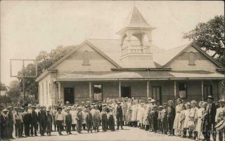1909 RPPC Cotati,  CA School Building and Students Sonoma County California 2