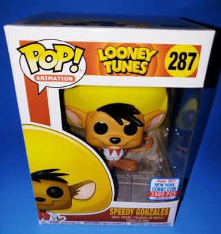 Funko Pop Speedy Gonzales 287 Looney Tunes Nycc Exclusive With Protector 3500 Ed