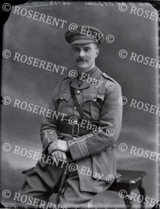 1915 The Norfolk Regiment - Lt Col O H Fisher 2 Glass Negative 22 By 16cm