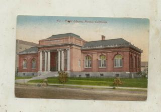 1916 Public Library,  Fresno,  California Postcard