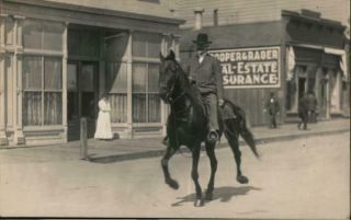 Rppc Eureka,  Ca Horse And Rider Humboldt County California Real Photo Post Card