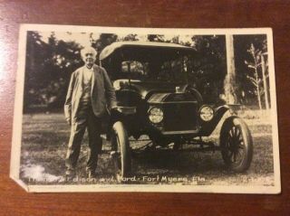 Postcard Real Photo Rppc Thomas A Edison And Ford Fort Myers Florida