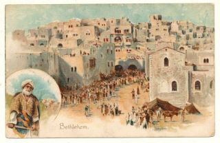 Postcard Palestine Bethlehem Nister Undivided Back Unposted Pre - 1909