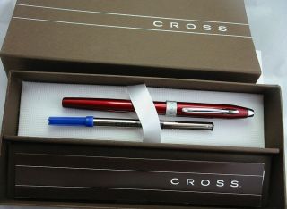 Unique Cross Sentiment Scarlet Red Rollerball 0.  7mm Pen Chrome At0412 - 3
