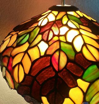 Antique Tiffany Style Large Stained Glass Lamp Shad 14 