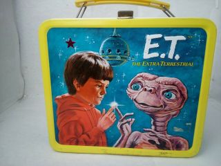 Vintage E.  T.  The Extra Terrestrial Metal Lunch Box 1982 Missing Thermos