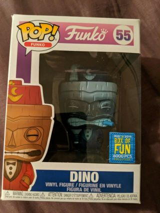 Funko Tiki Dino Sdcc 2019 Le 6000 Box Of Fun Pop Blue Comic Con Fundays Spastik