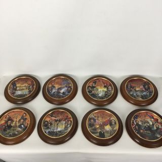 Bradford Exchange Battles Of Civil War Plates Set Of 8 Van Hygan & Smyth Frames