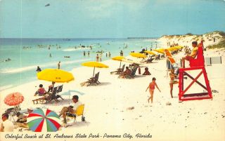 Fl 1970 Florida Beach St Andrews State Park & Lifeguard Stand Panama City,  Fla