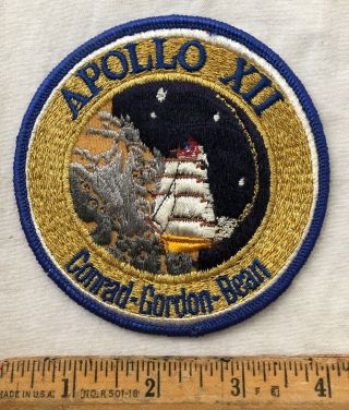 Vintage Nasa Space Mission Apollo 12 Xii Embroidered Patch Conrad Gordon Bean