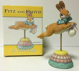 Fitz And Floyd A Good Egg Easter Bunny Rabbit Decorative Tabletop Figurine