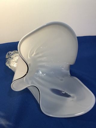 Vtg Hand Blown Art Glass Seashell Conch Sculpture Figurine Ocean Centerpiece