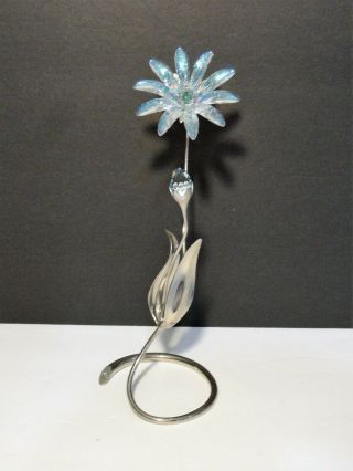 Swarovski Crystal Paradise Flower Dellaria Aquamarine W/box &