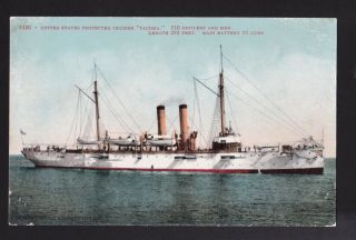 1907 Us Protected Cruiser Tacoma Military Ship Navy Postcard