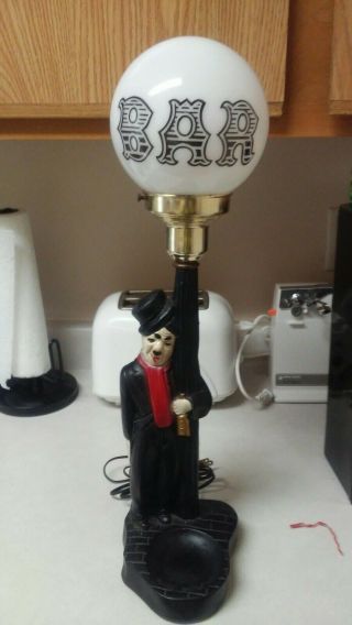 Charlie Chaplin Drunk Hobo Lamp Post Bar Light Globe Vintage.  And