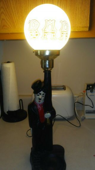 CHARLIE CHAPLIN Drunk Hobo Lamp Post Bar Light Globe VINTAGE.  AND 3