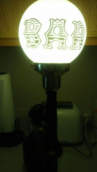 CHARLIE CHAPLIN Drunk Hobo Lamp Post Bar Light Globe VINTAGE.  AND 4