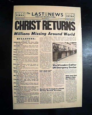 Rare Christ Returns End Of The World Time Gospel Tract Society 1960? Newspaper