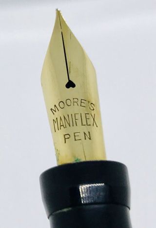 Moore 95 Black & Pearl Fountain Pen 14k Moore Mani Flex NIb Restored 7
