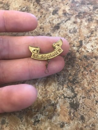 Vintage Or Antique Be Prepared Bs Of A With Gold Twist Drop Pat 1911 Pin