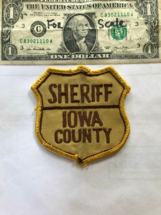 Very Rare Iowa County Police Patch (sheriff) Pre - Sewn Fair - Good Shape (old)