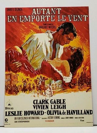 Gone With The Wind French Movie Poster Postcard G20
