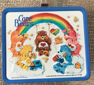 Vintage Care Bears Lunch Box And Thermos 1983