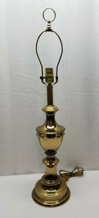Vintage Brass Hollywood Regency Stiffel Solid Brass Table Desk Accent Lamp Light
