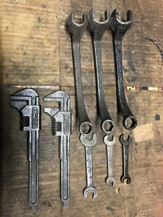Vintage Ford Script Model T,  A Wrenches 8 Old Car Auto Wrenches Antique Tools